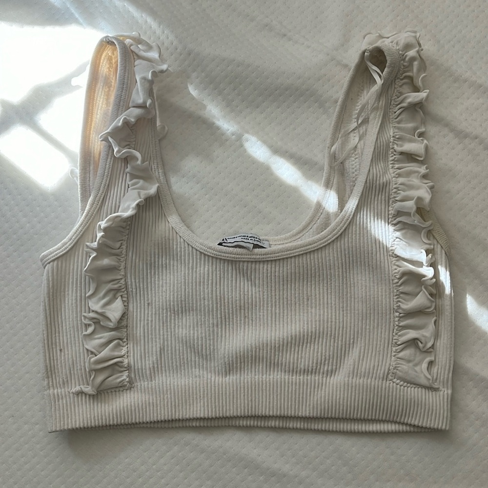 White Zara crop top